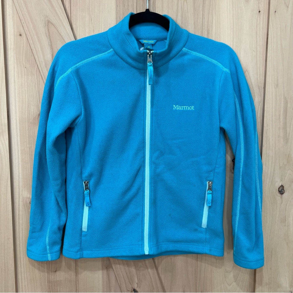 Marmot Fleece Zip Up Jacket Girls Size Large Blue - Picture 7 of 13